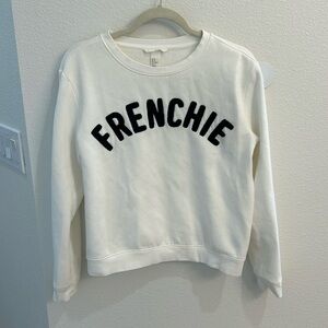 H&M White Medium Frenchie Sweatshirt